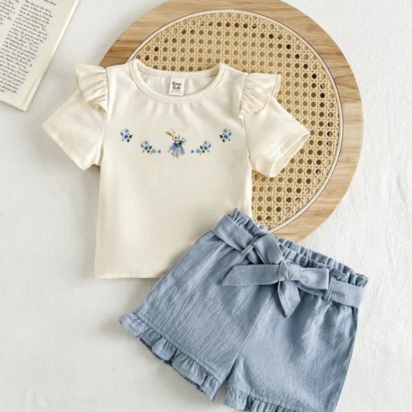Conjunto de Camiseta con Volantes y Shorts para Bebé
